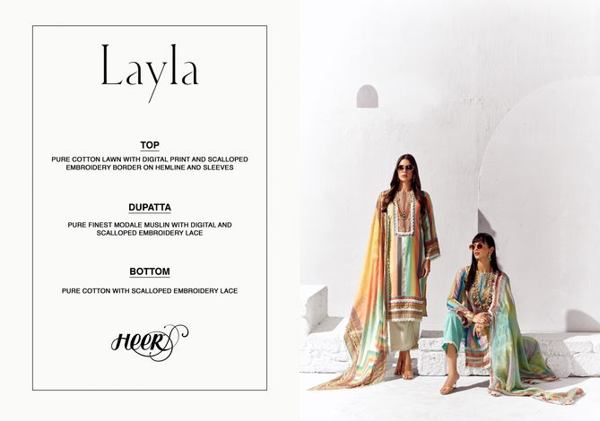 Layla By Kimora Heer Lawn Cotton Printed Salwar Kameez Wholesale Suppliers In Mumbai
